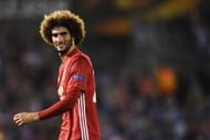 VIGO, SPAIN - MAY 04:  Marouane Fellaini of Manchester United looks on during the UEFA Europa League semi final, first leg match between Celta Vigo and Manchester United at the Estadio Balaidos on May 4, 2017 in Vigo, Spain.  (Photo by David Ramos/Getty Images)